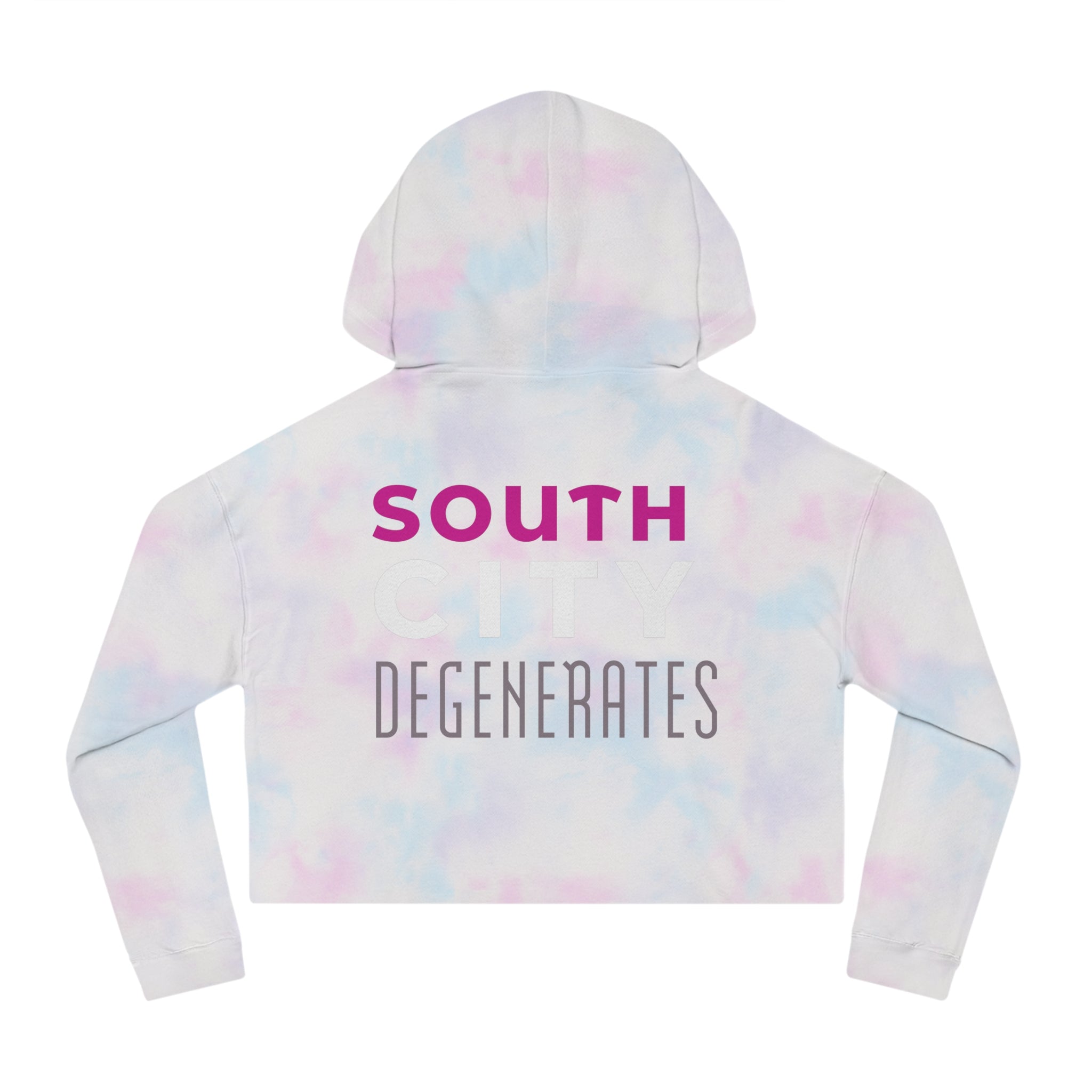 South City Degenerates Cropped Hoodie — St. Louis Neighborhood Pride | White Smile