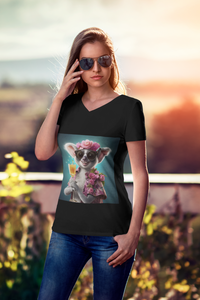 Lush Lemur New Generations | Bella Rose | Unisex Jersey Short Sleeve V-Neck Tee