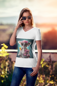 Lush Lemur New Generations | Bella Rose | Unisex Jersey Short Sleeve V-Neck Tee