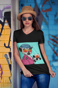 Lush Lemur 01 | Hipster Vibes Unisex V-Neck Tee