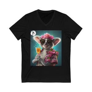 Lush Lemur New Generations | Bella Rose | Unisex Jersey Short Sleeve V-Neck Tee